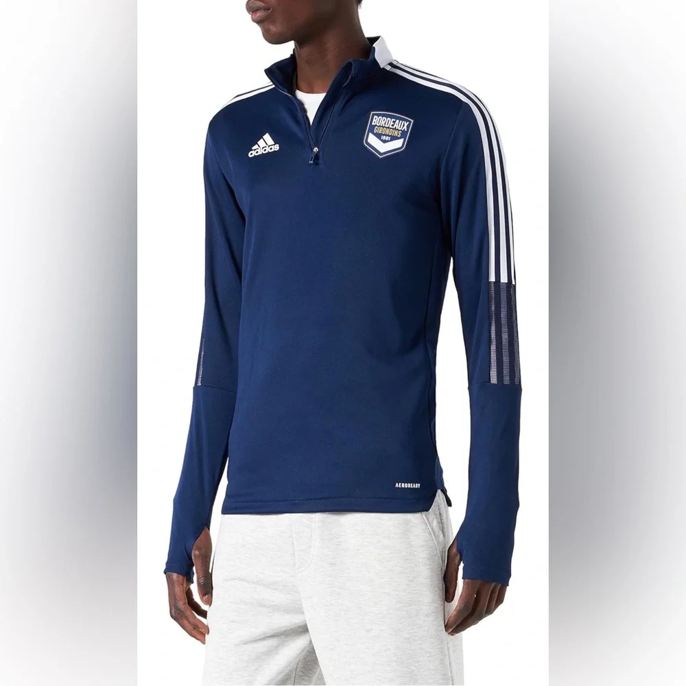 adidas FC Girondins Bordeaux 1/4 Zip Training Top⚽️ ~ M (11/12)